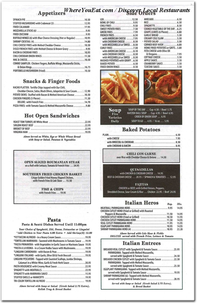Emphasis Restaurant Cafe Menu