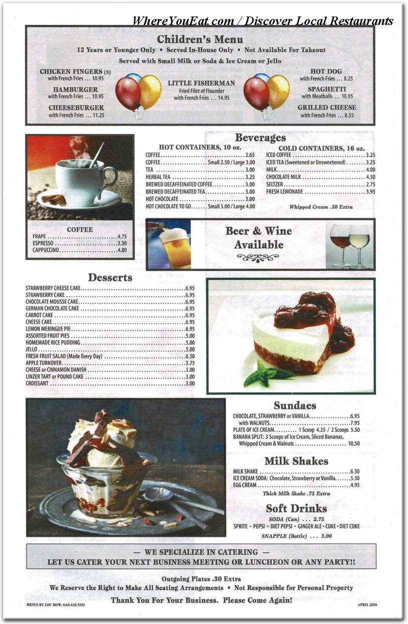 Emphasis Restaurant Cafe Menu